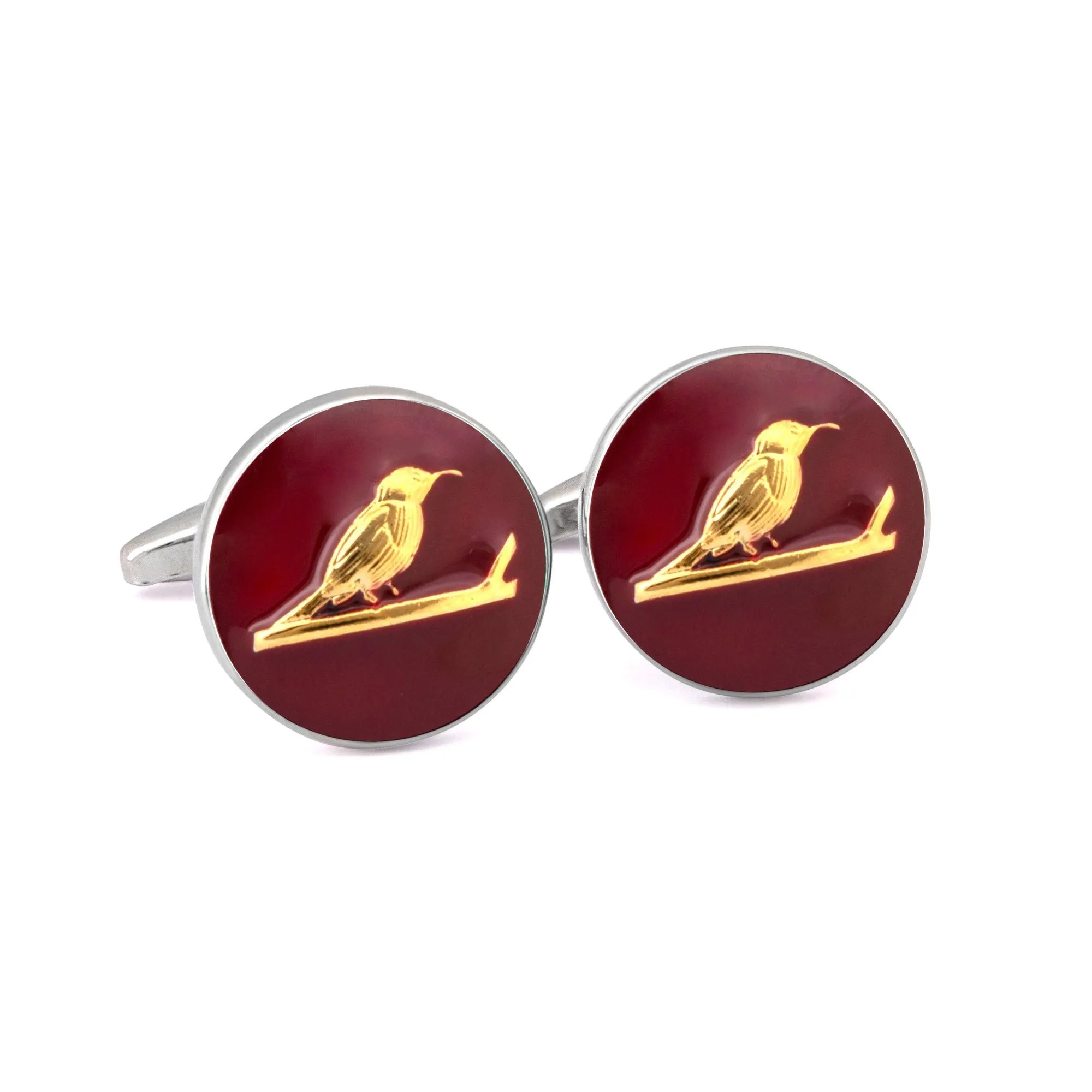 MarZthomson Botanic Series - Round Gold Sunbird Cufflinks