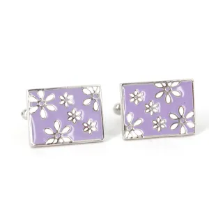 MarzthomsonRectangle Florist Design - Purple cufflinks (Online Exclusive)