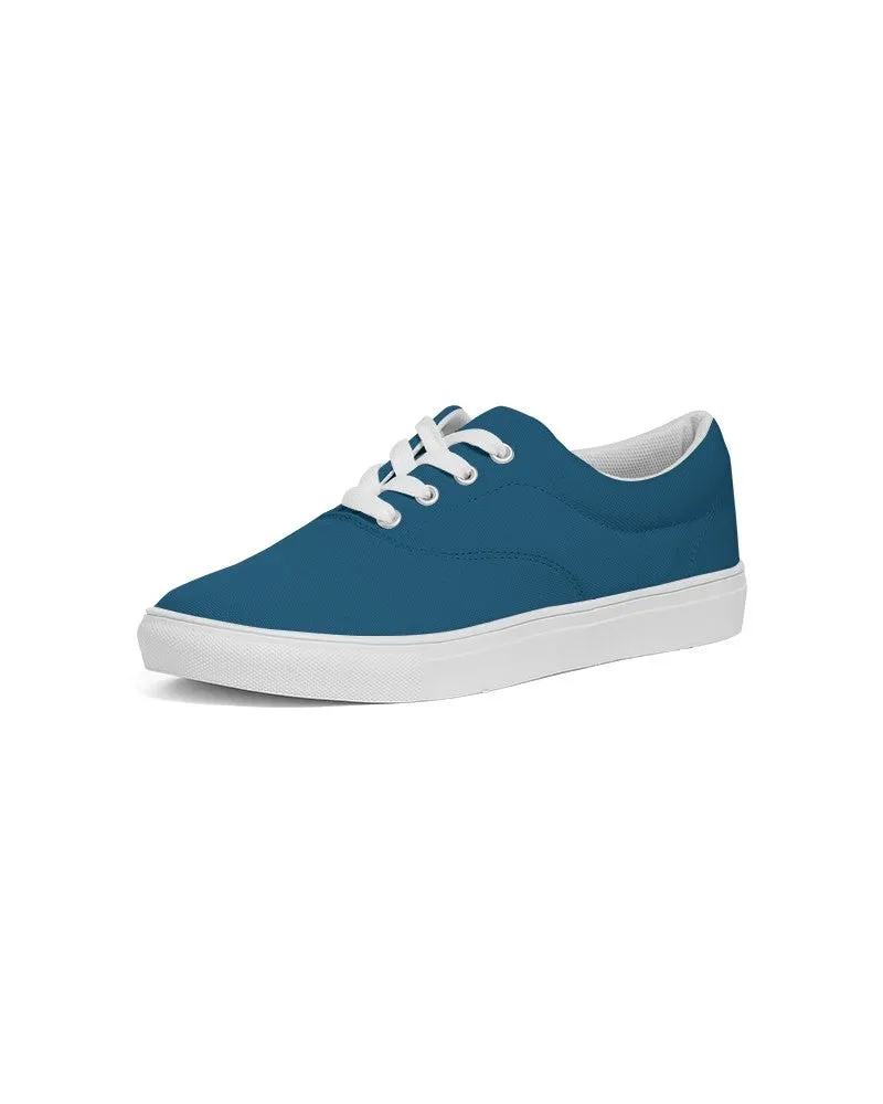 Medium Dark Blue Cyan Women's Canvas Sneakers | Women's | Medium Dark Pure Blue Cyan | C100M25Y0K60