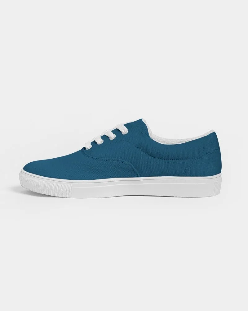 Medium Dark Blue Cyan Women's Canvas Sneakers | Women's | Medium Dark Pure Blue Cyan | C100M25Y0K60