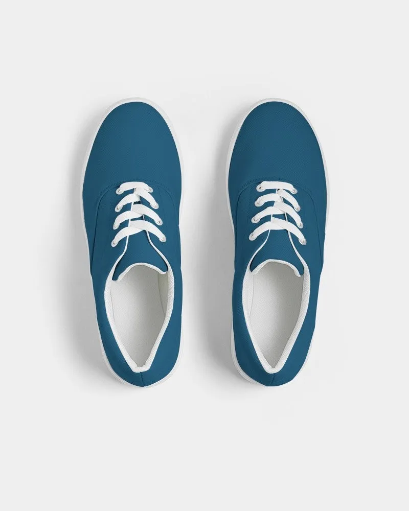 Medium Dark Blue Cyan Women's Canvas Sneakers | Women's | Medium Dark Pure Blue Cyan | C100M25Y0K60