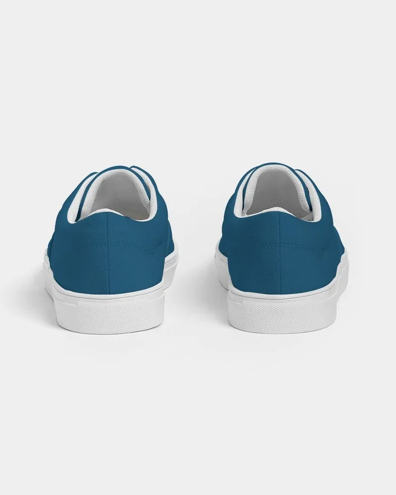 Medium Dark Blue Cyan Women's Canvas Sneakers | Women's | Medium Dark Pure Blue Cyan | C100M25Y0K60