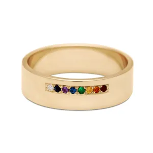 Meridian Rainbow Band - 14k Gold & Rainbow Sapphires, 6mm