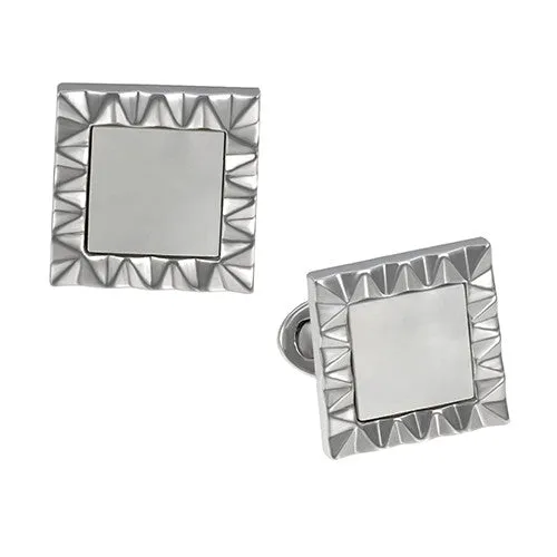 Mother of Pearl Wave Frame Sterling Silver Cufflinks I Jan Leslie