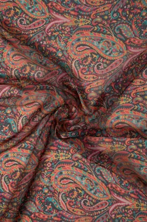 Multicolor Paisley Digital Printed Twinkle Organza Fabric