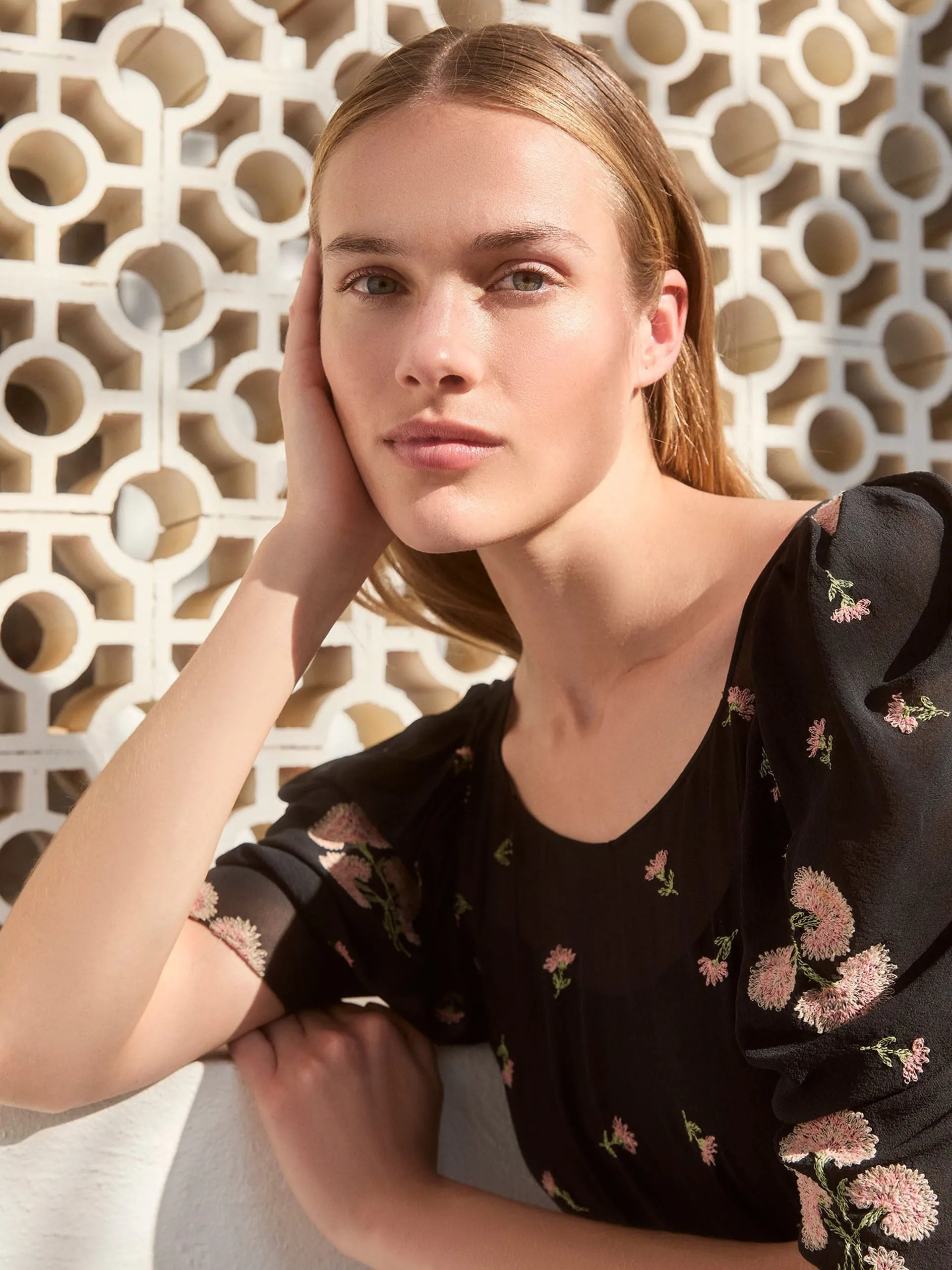 Paloma dandelion embroidery dress