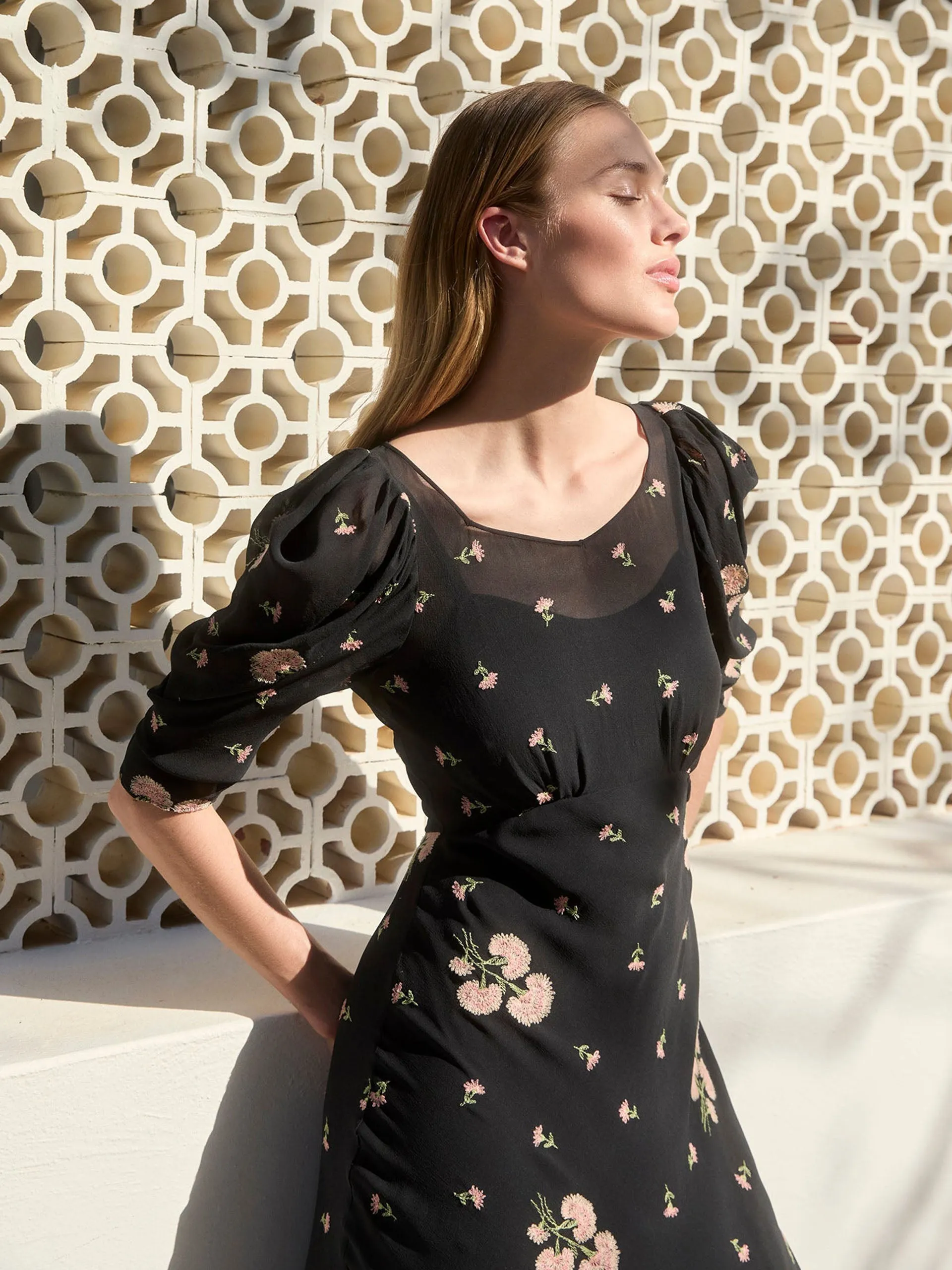 Paloma dandelion embroidery dress