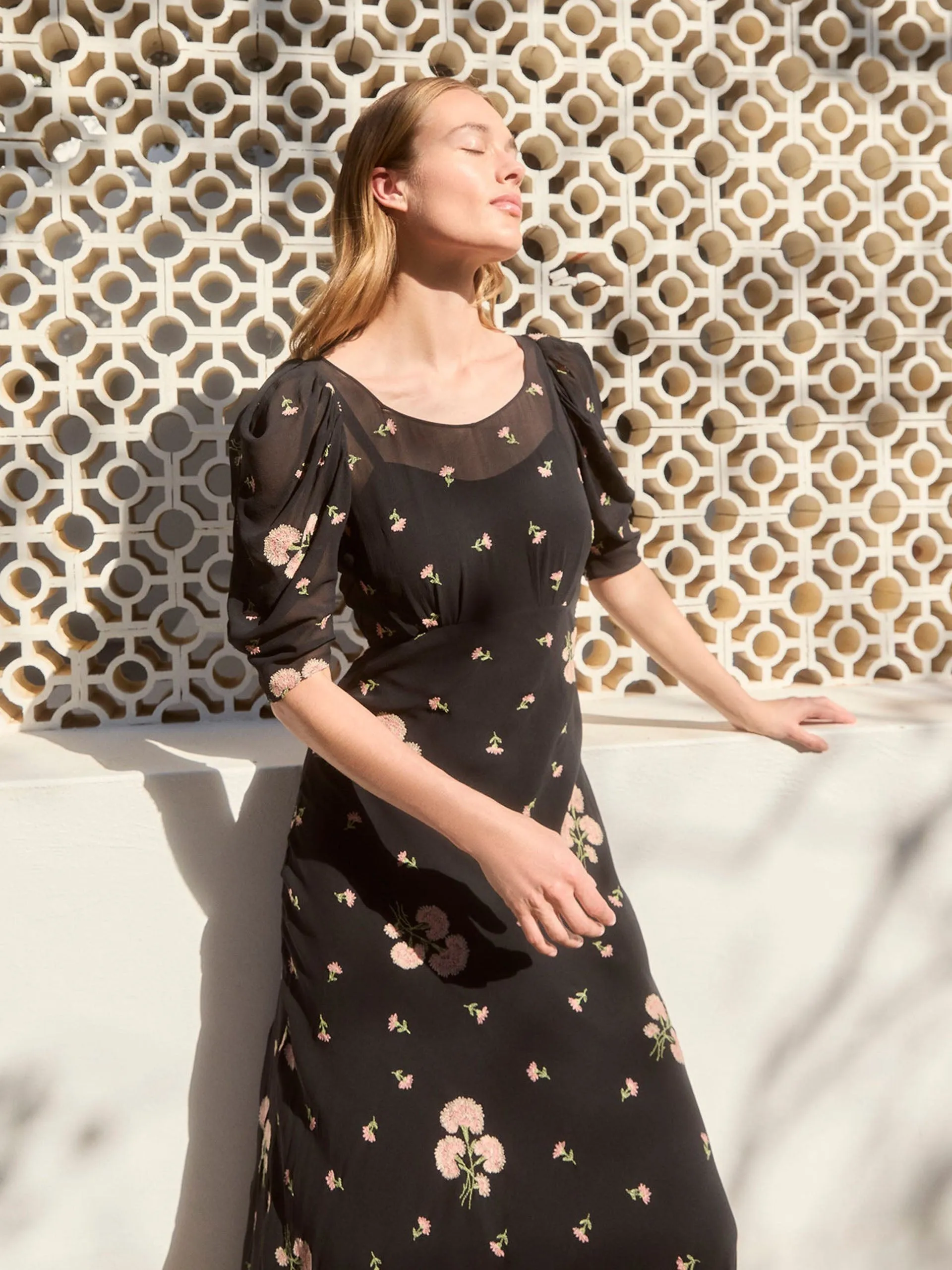 Paloma dandelion embroidery dress