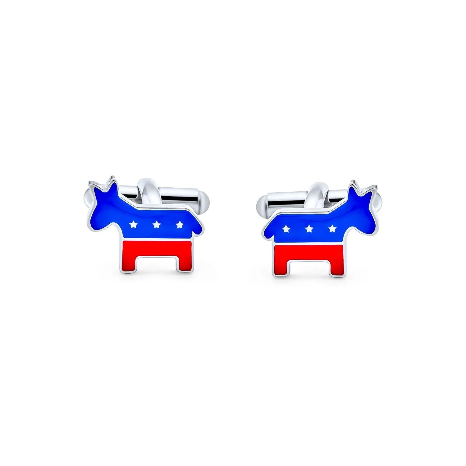 Patriotic USA Donkey Elephant Shirt Cufflink for Men Democrat Republican Symbol