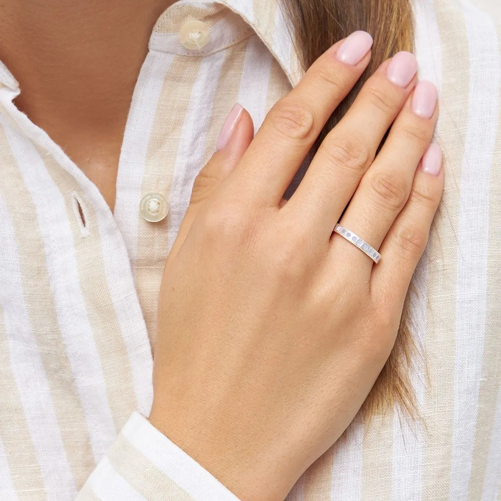 Pattern Ring silver - Purple