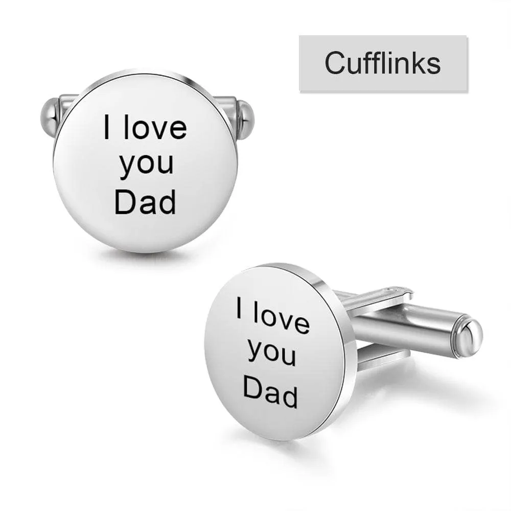 Personalized Photo Cufflinks, Custom Laser Engraving on Stainless Steel