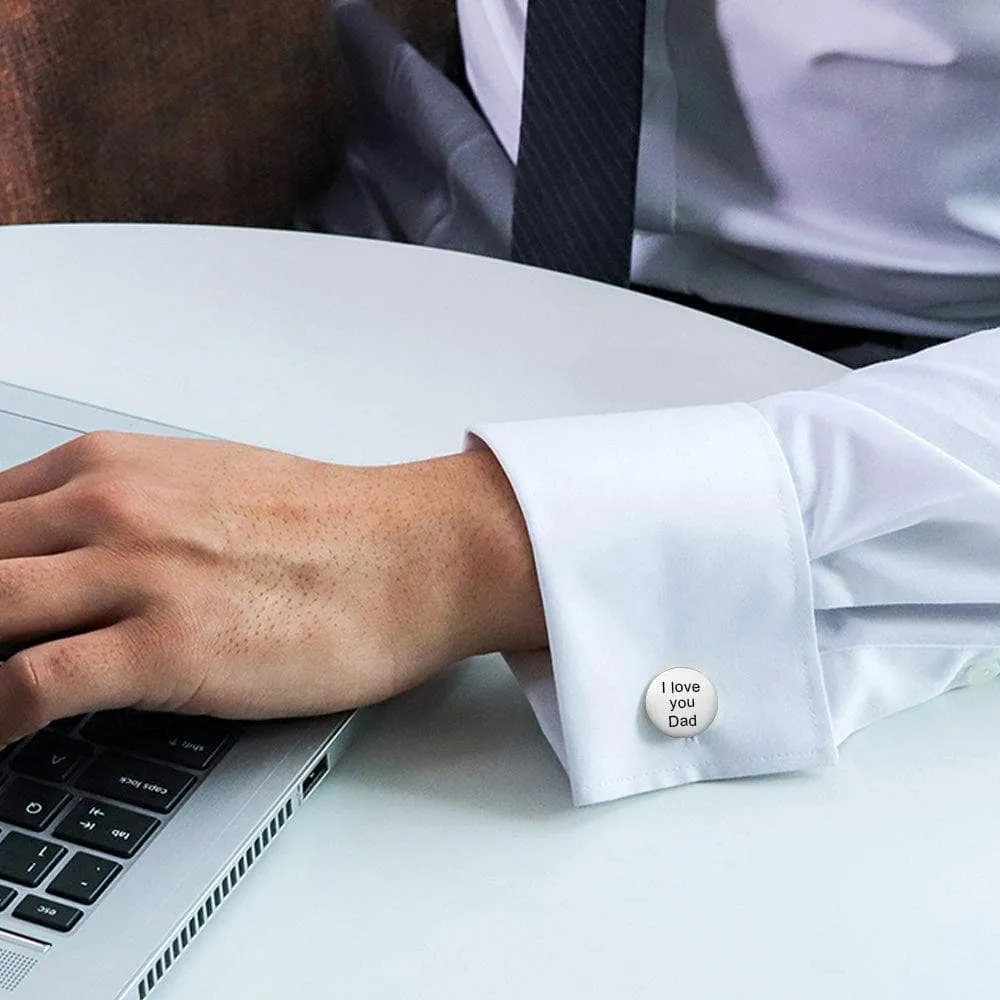 Personalized Photo Cufflinks, Custom Laser Engraving on Stainless Steel