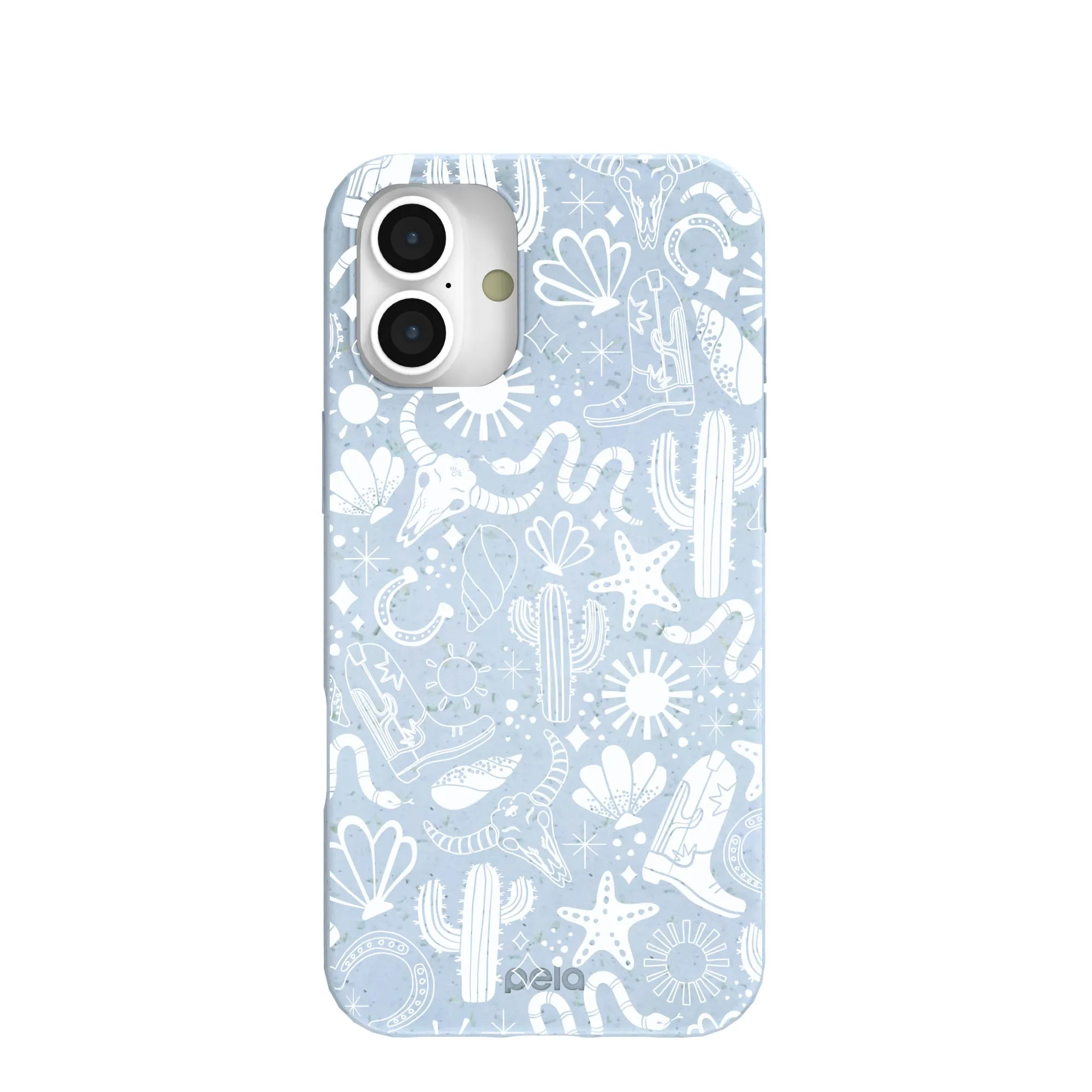 Powder Blue Coastal Rodeo iPhone 16 Plus Case