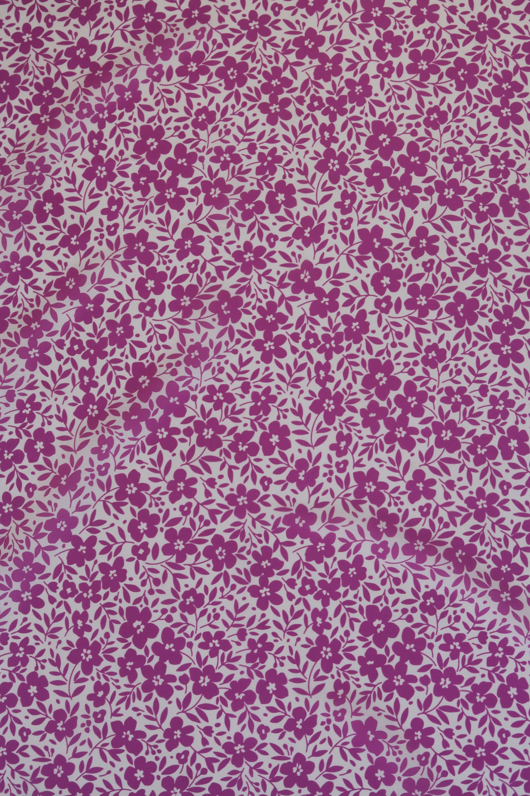 Purple Ditsy Floral Pattern Printed Muslin Fabric