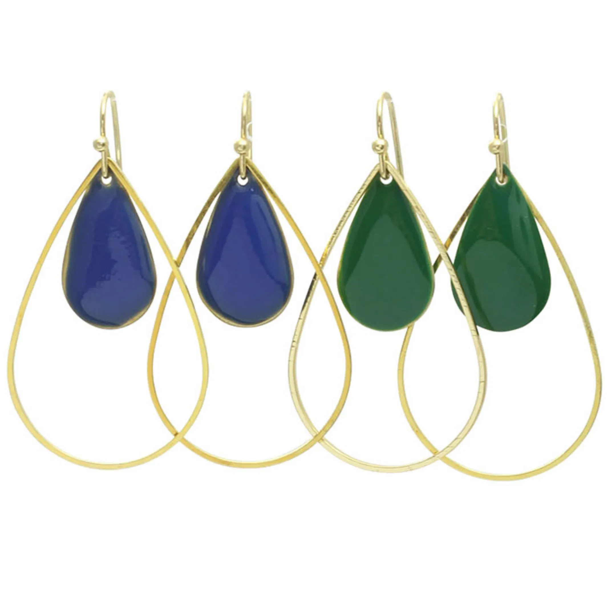 "Le Délice" Gold Gemstone Colors Waterdrop Earrings