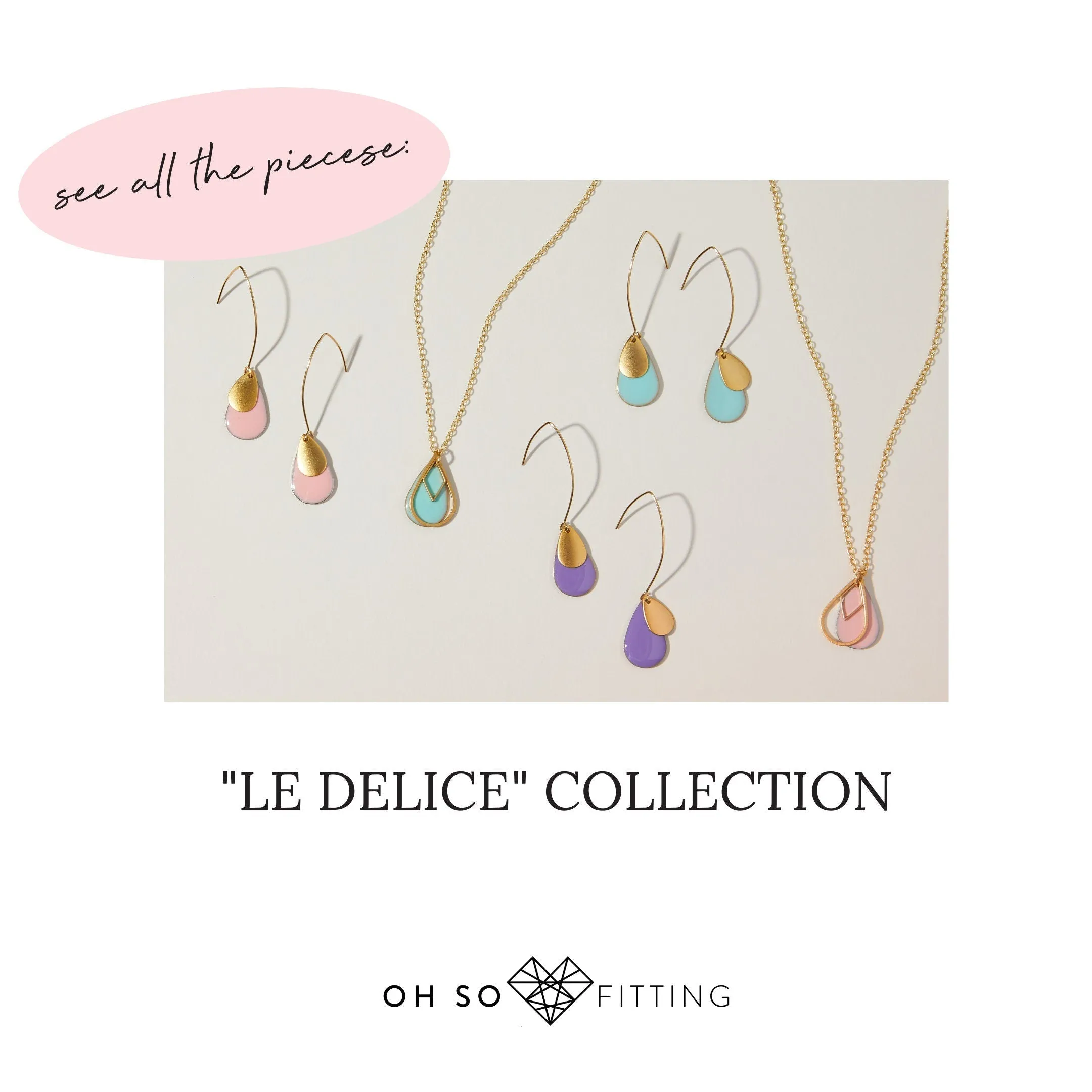 "Le Délice" Gold Gemstone Colors Waterdrop Earrings