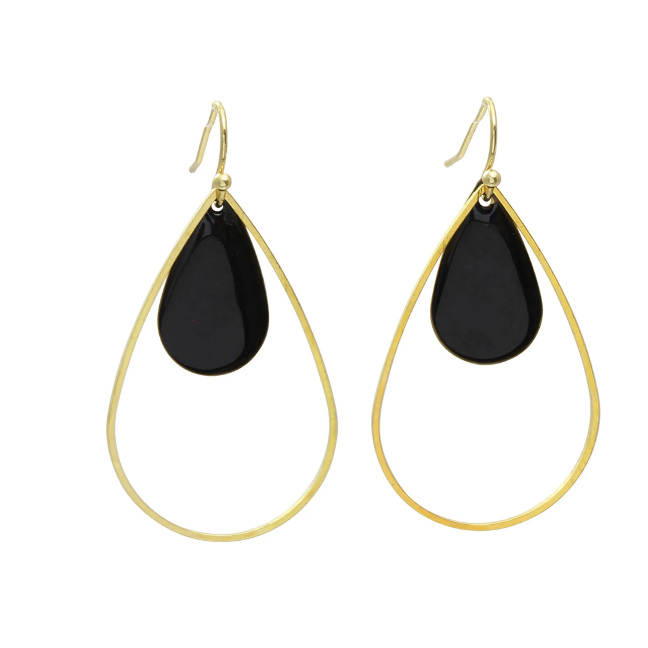 "Le Délice" Gold Gemstone Colors Waterdrop Earrings