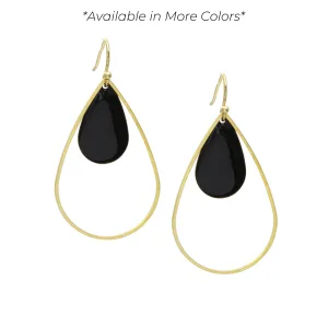 "Le Délice" Gold Gemstone Colors Waterdrop Earrings