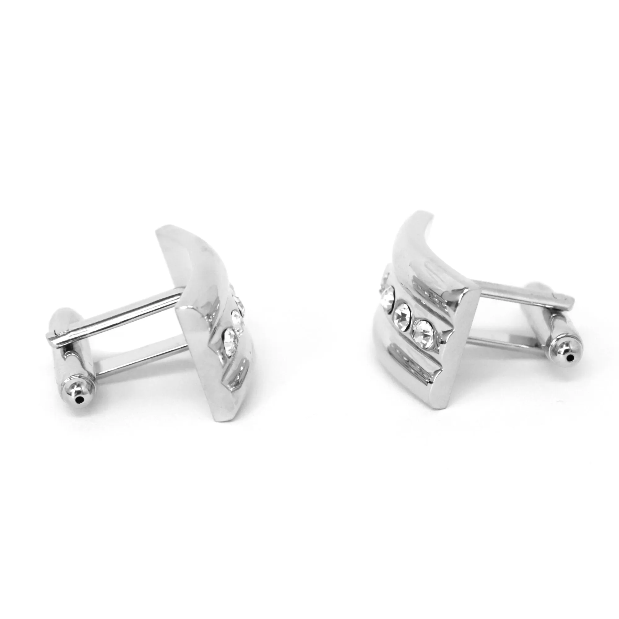 Rectangular Cufflinks With 5 Crystals (Online Exclusive)