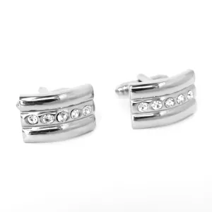 Rectangular Cufflinks With 5 Crystals (Online Exclusive)