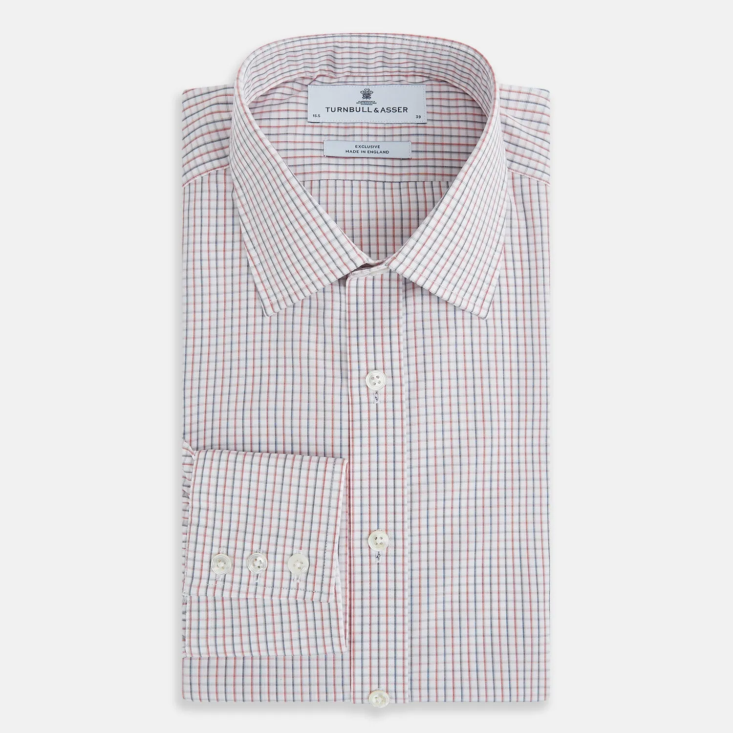 Red and Blue Micro Tattersall Check Mayfair Shirt