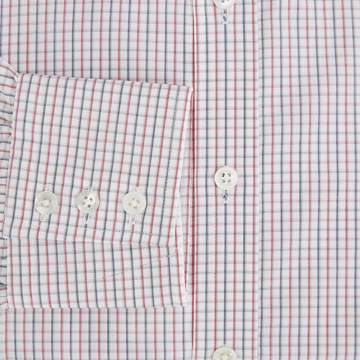 Red and Blue Micro Tattersall Check Mayfair Shirt