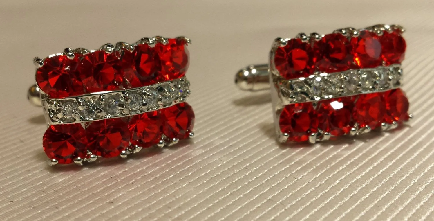 Red Crystal Cufflinks