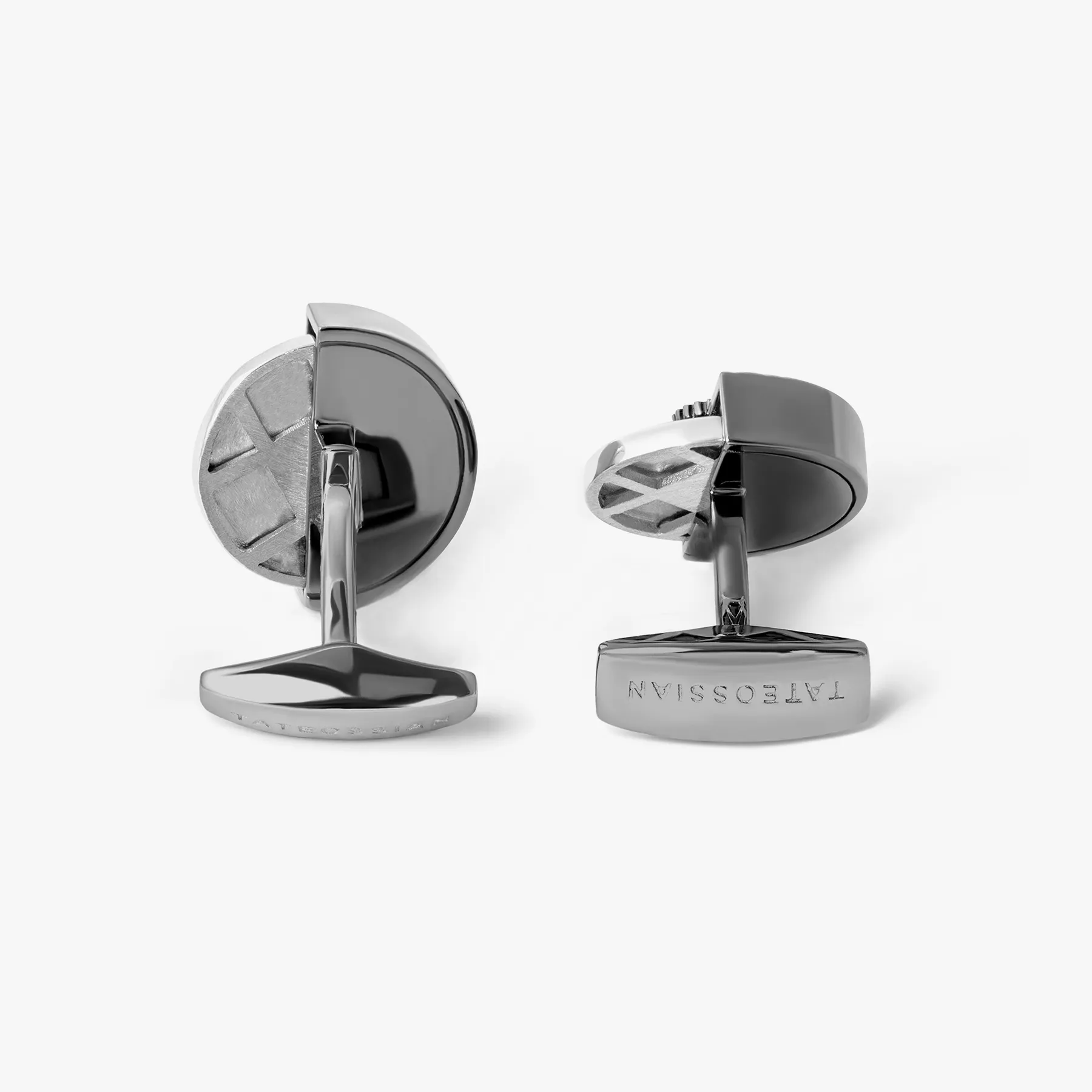 Regalia Spinning Disc Cufflinks In Black Rhodium Plated Silver