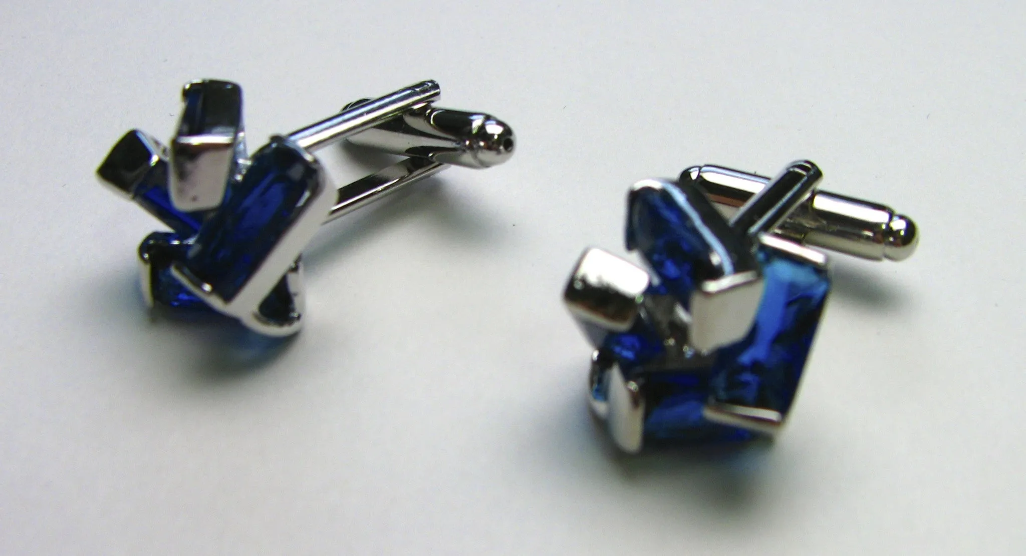 Royal Blue Crystal Cuff Links