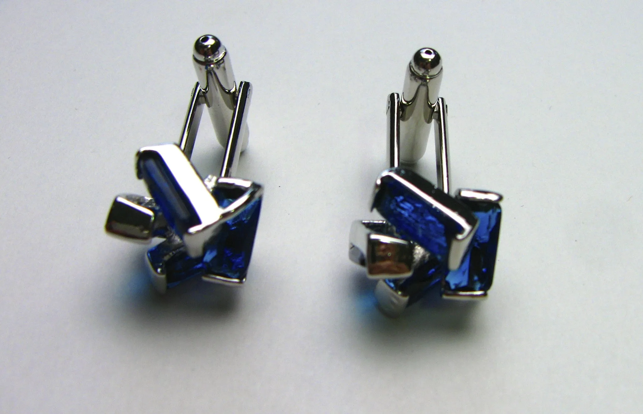 Royal Blue Crystal Cuff Links