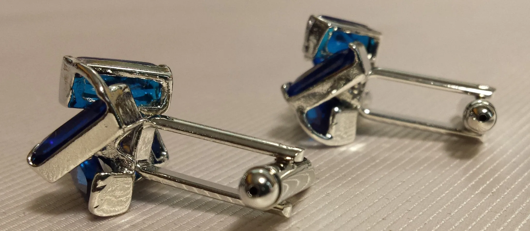 Royal Blue Crystal Cuff Links