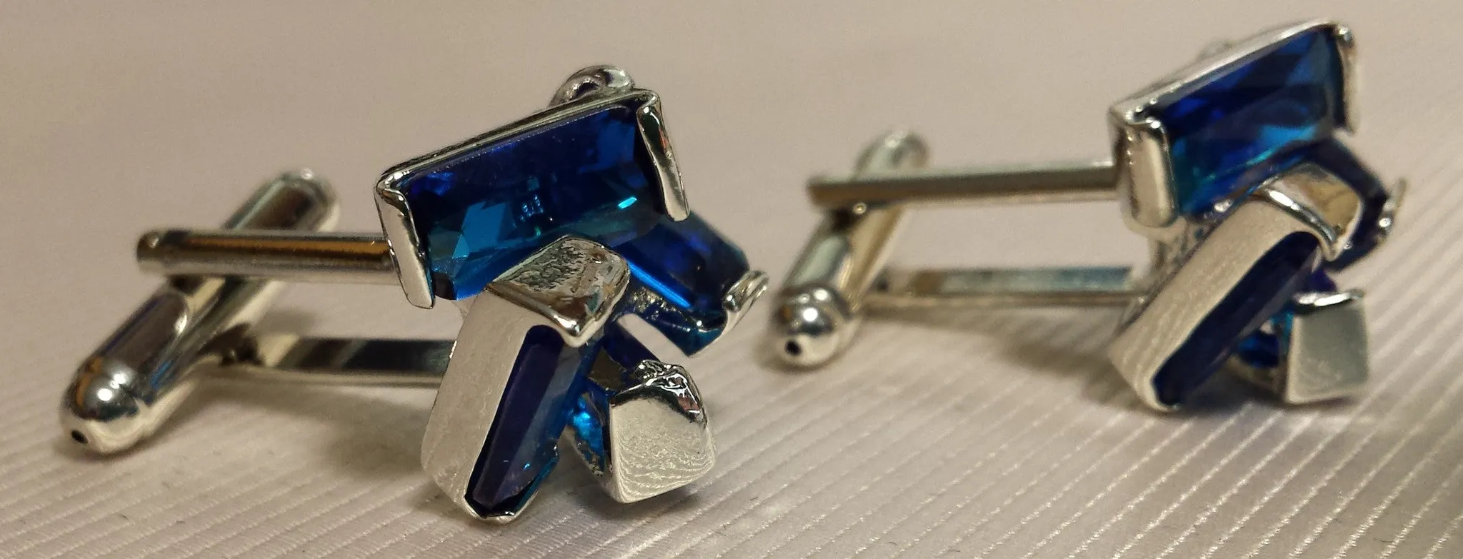 Royal Blue Crystal Cuff Links