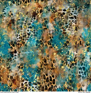 Rustic Teal Leopard Printed Vinyl Sheet-Tumbler Wrap