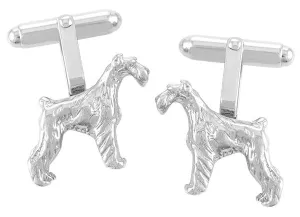 Schnauzer Cufflinks in Sterling Silver