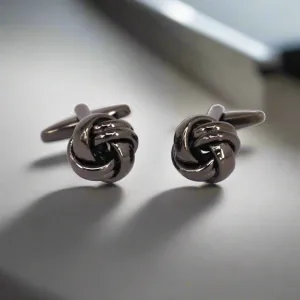 Silk Knot in Gun Metal Cufflink