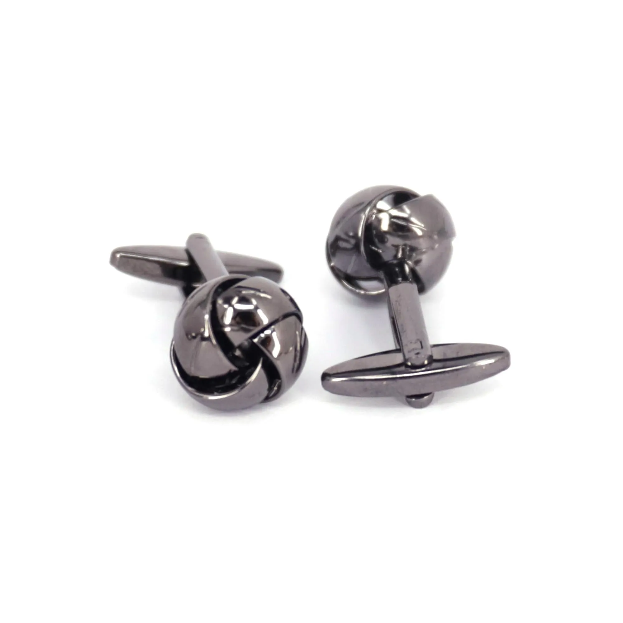 Silk Knot in Gun Metal  Cufflink