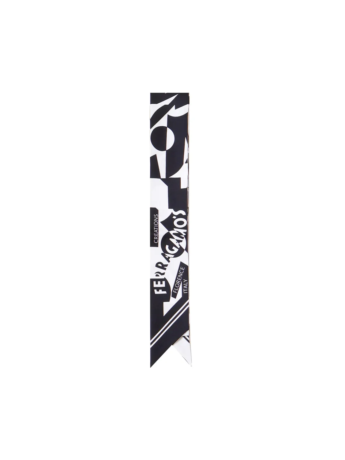 Silk Two-Tone Logo Print Scarf