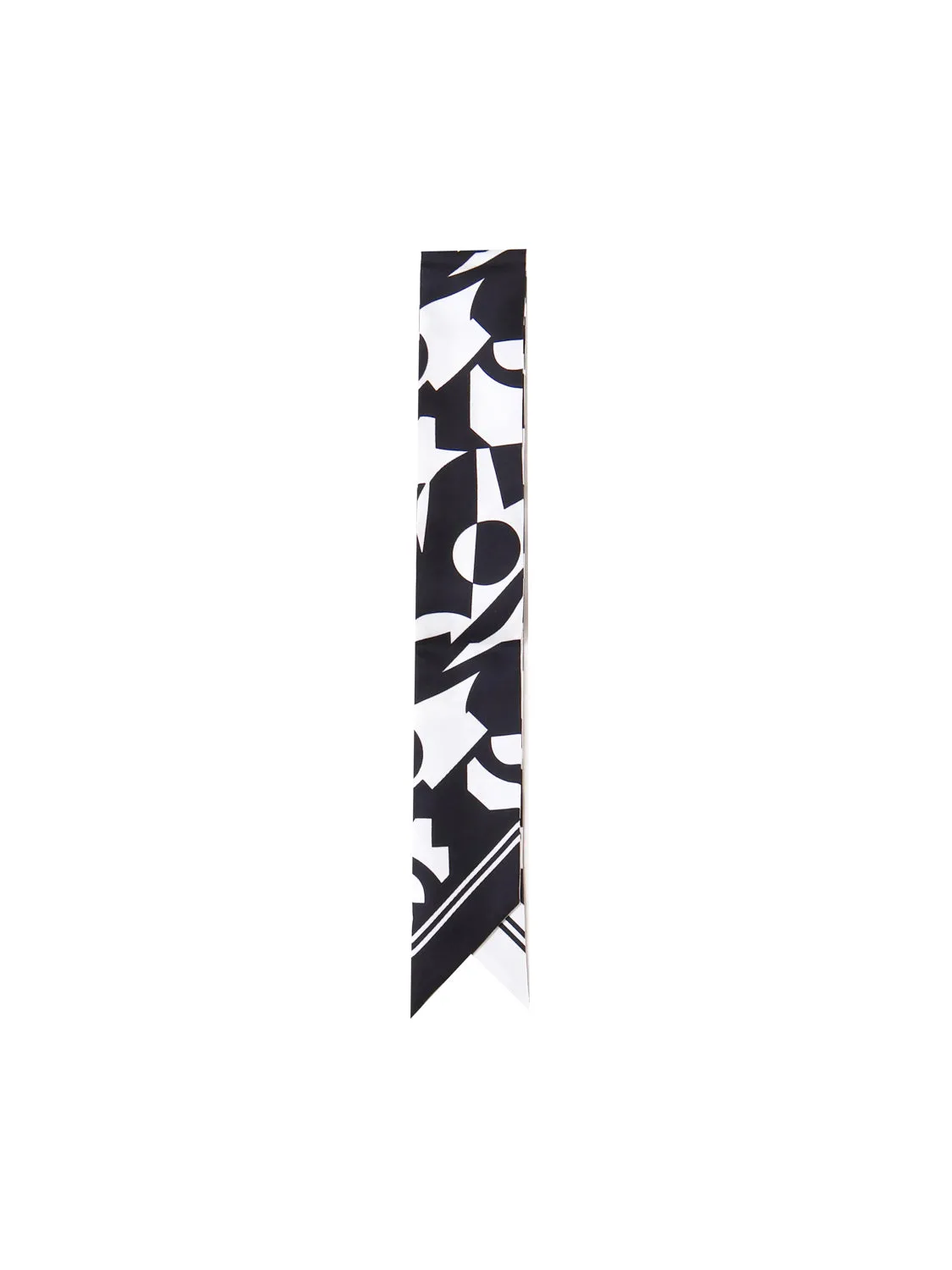 Silk Two-Tone Logo Print Scarf