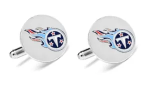 Silver-Finish Tennessee Titans NFL Football Cufflinks - Guaranteed by Mother's Day*   FREE RETURNS!