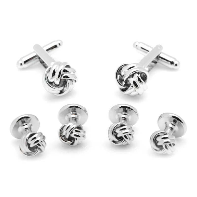 Silver Knot Stud Set