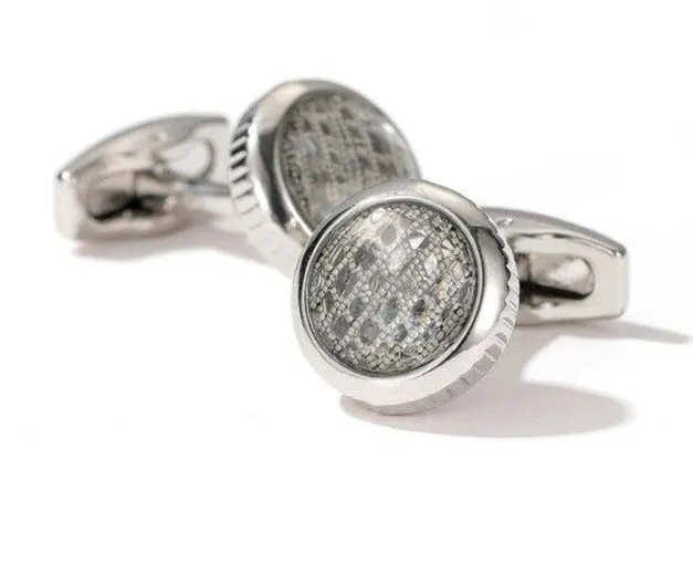 SILVER ROUND CUFFLINKS