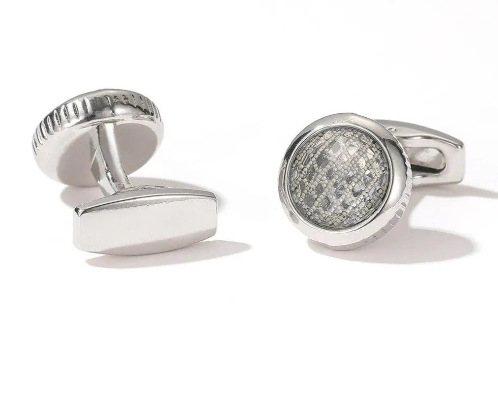 SILVER ROUND CUFFLINKS