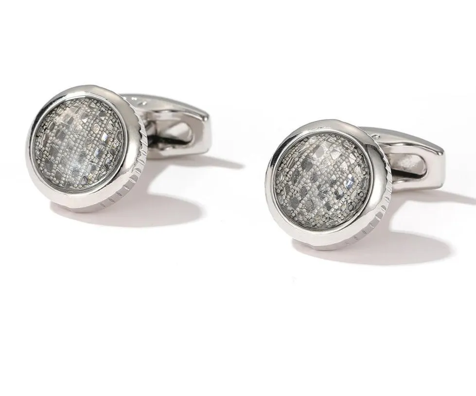 SILVER ROUND CUFFLINKS