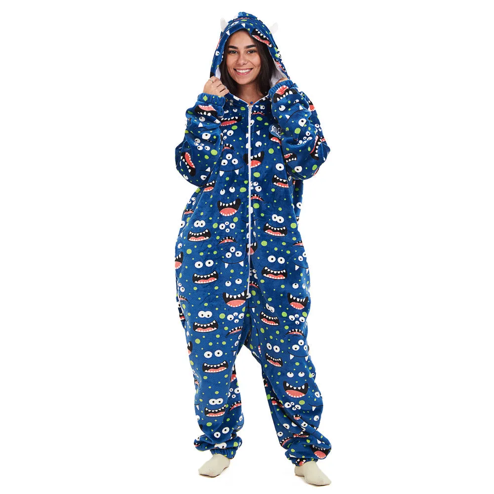 Snuggs Blanket Onesie Blue monster