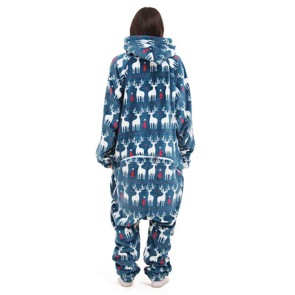 Snuggs Blanket Onesie Dark blue Christmas