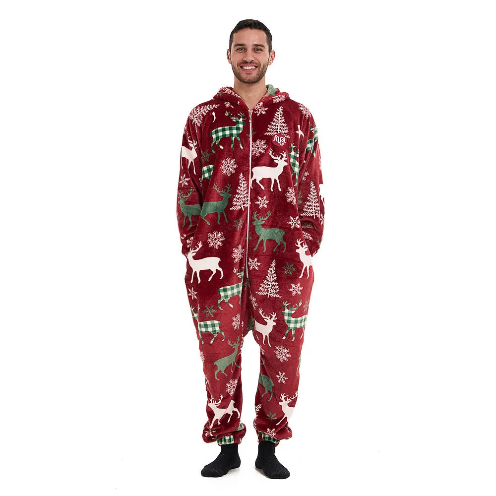 Snuggs Blanket Onesie Red Christmas Deer