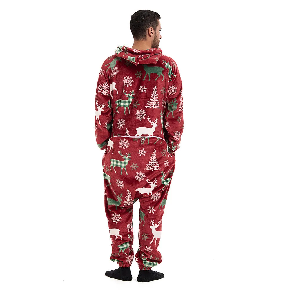 Snuggs Blanket Onesie Red Christmas Deer