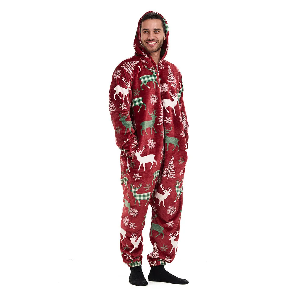 Snuggs Blanket Onesie Red Christmas Deer