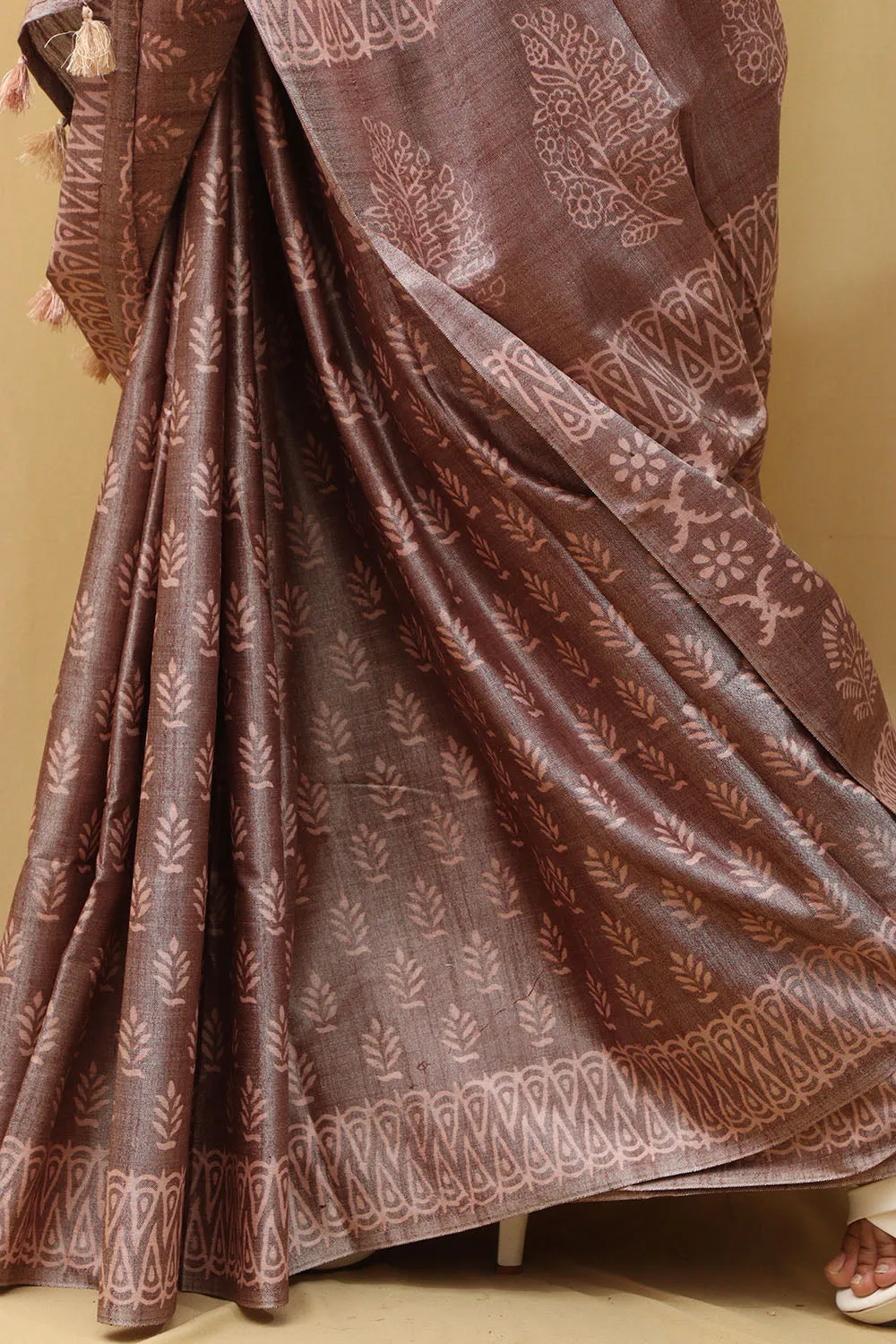 Soft and Elegant Pastel Bhagalpur Silk Saree