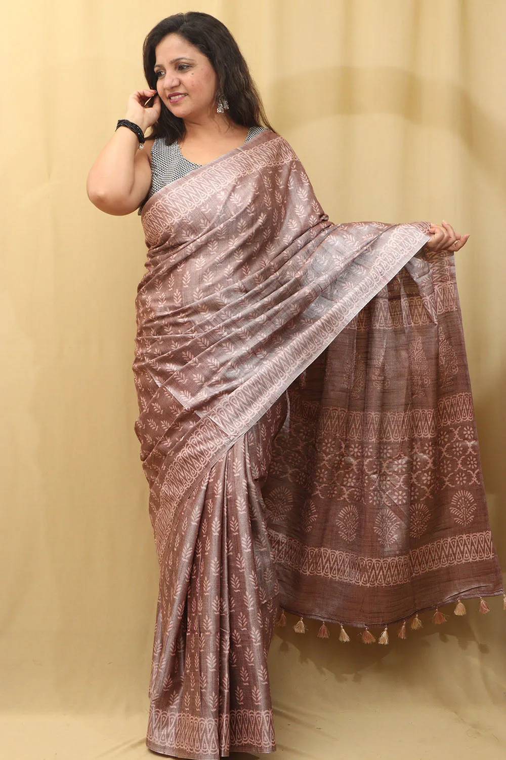 Soft and Elegant Pastel Bhagalpur Silk Saree